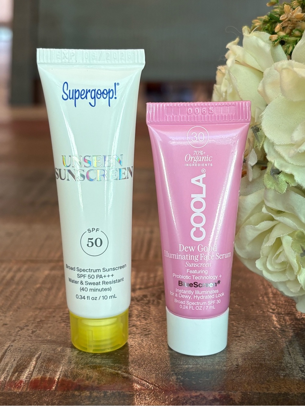 NEW Supergoop UNSEEN SUNSCREEN & Coola DEW GOOD Face Serum SUNSCREEN Minis!
